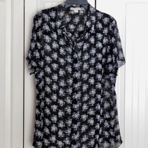 Coldwater Creek sheer short-sleeved blouse-Reposh